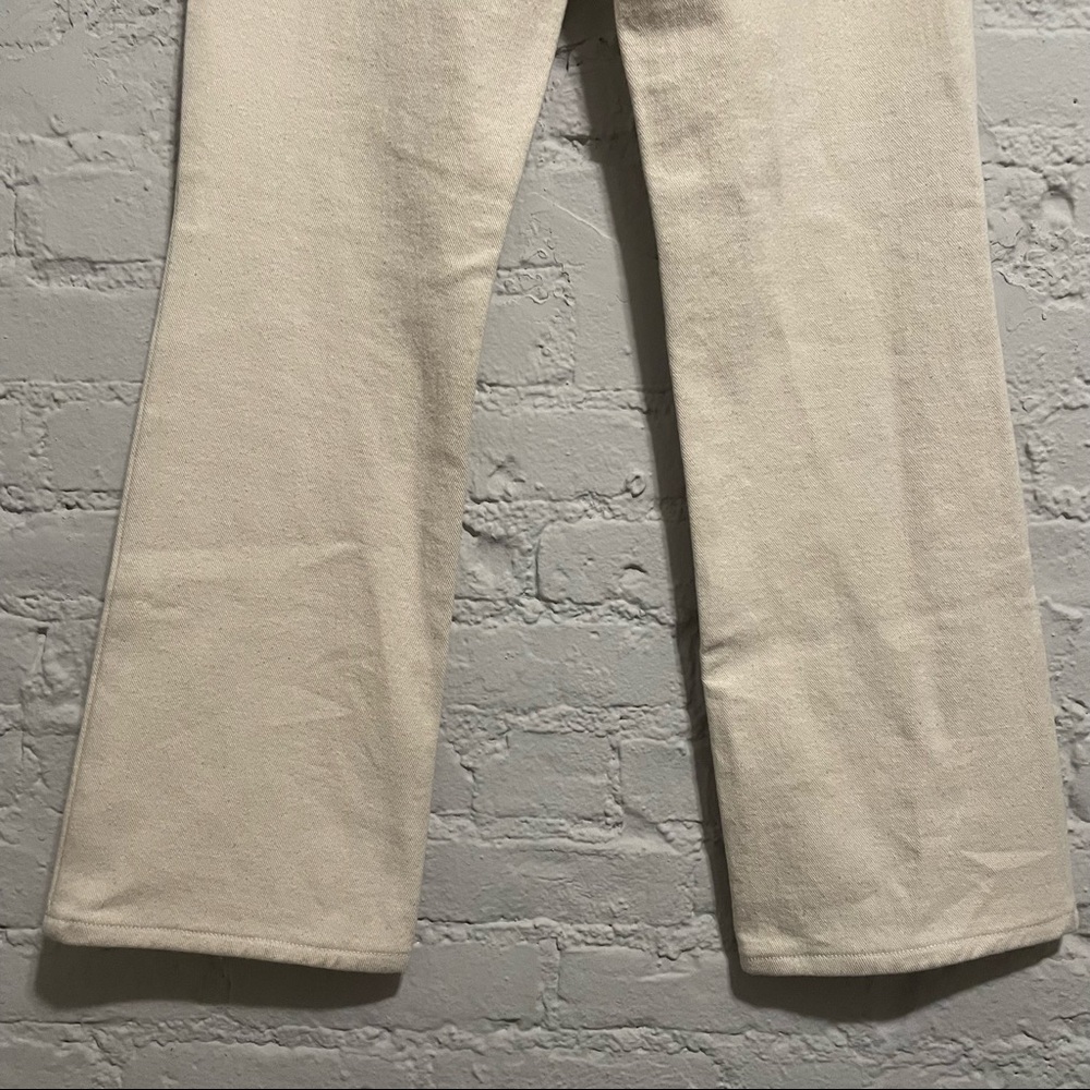 Cream Canvas Straight Leg Pants - Picture 4 of 6